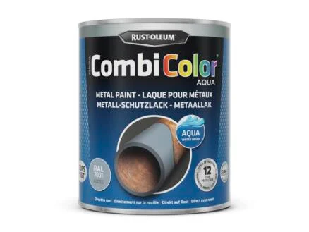  Rust-oleum CombiColor Aqua metaalverf hoogglans 0,75l zilvergrijs