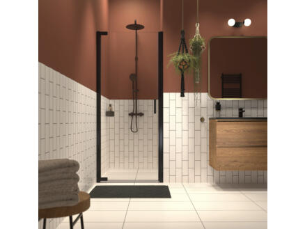 Sealskin Inc. porte de douche pivotante 100x200 cm verre transparent noir mat