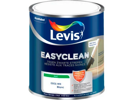 Levis EasyClean muurverf tegen zwarte strepen mat 1l wit