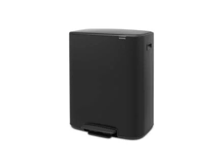Brabantia Bo pedaalemmer 2x30l mat zwart