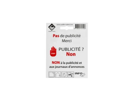 Zelfklevend pictogram pas de publicitÃ© 3x10 cm 3 stuks