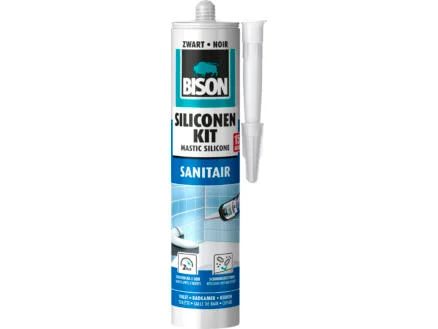 Bison kit mastic silicone sanitaire 300ml noir