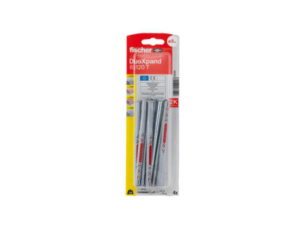 Fischer DuoXpand T cheville rallongÃ©e 8x120 mm avec vis 4 piÃ¨ces