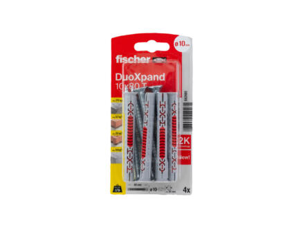 Fischer DuoXpand T cheville rallongÃ©e 10x80 mm avec vis 4 piÃ¨ces