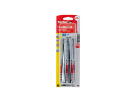 Fischer DuoXpand T cheville rallongÃ©e 10x140 mm avec vis 4 piÃ¨ces