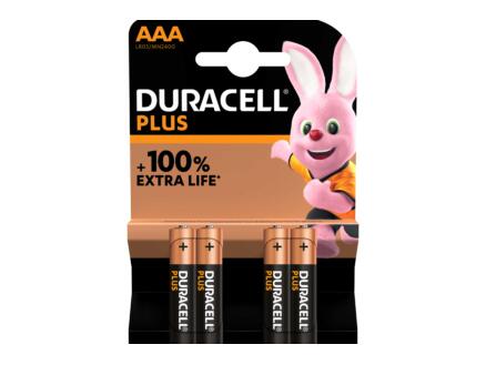  Duracell Pile Plus P1,5V AAA 4 piÃ¨ces