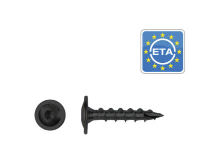 Pfs+screw flenskophoutschroeven T30 6x30 mm zwart 6 stuks
