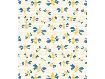 Captain Cook Let It Bee Mosaic Blue toile cirÃ©e 140x220 cm