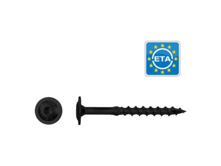 Pfs+screw vis Ã  bois Ã  embase T40 8x80 mm noir 6 piÃ¨ces