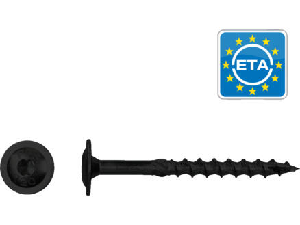 Pfs+screw vis Ã  bois Ã  embase T40 8x100 mm noir 6 piÃ¨ces