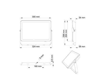 ProjectLine LED straler 100W zwart