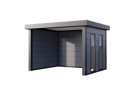 Telluria Singolo 3630 metalen overkapping 298x358x265 cm + ramen + elektriciteit lichtgrijs