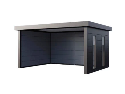 Telluria Singolo 4836 metalen overkapping 358x478x265 cm + ramen + elektriciteit antraciet
