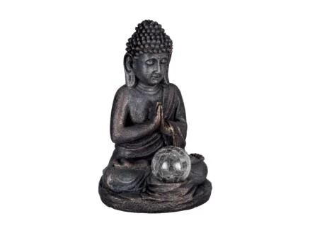  decoratie LED solarlamp Buddha 0,06W grijs