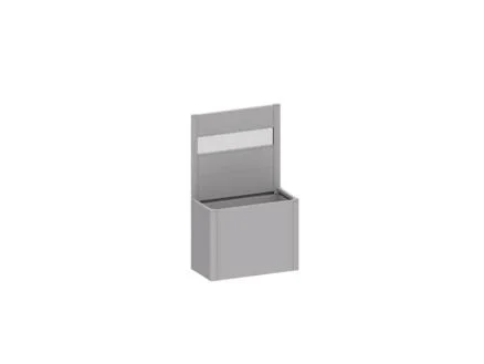 Biohort schutting acrylglas voor plantenbak DaVinci 1m zilver metallic