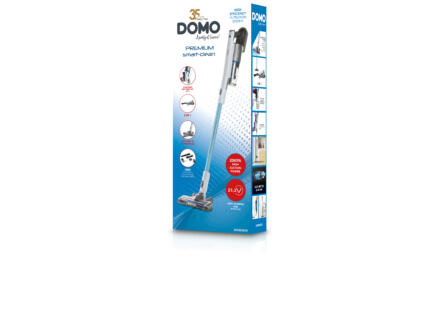 DOMO DO2035SV Premium Smart-Clean 2-in-1 draadloze steelstofzuiger zonder zak 25,2V