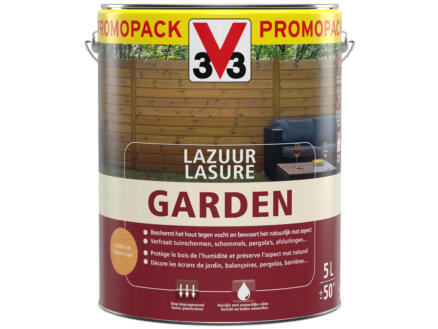 V33 lasure garden 5l mat chÃªne clair