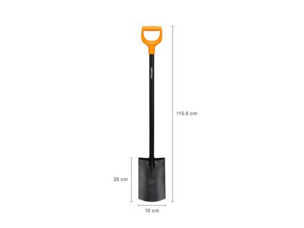Fiskars Solid bêche de jardin rond 28x18 cm + manche D 116,6cm