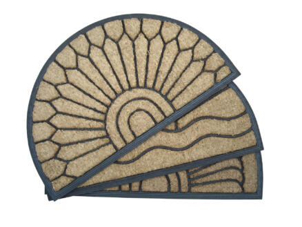 Paillasson coco caoutchouc 45x75 cm demi-lune