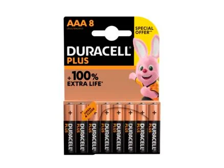 Duracell Pile AAA plus 8 piÃ¨ces