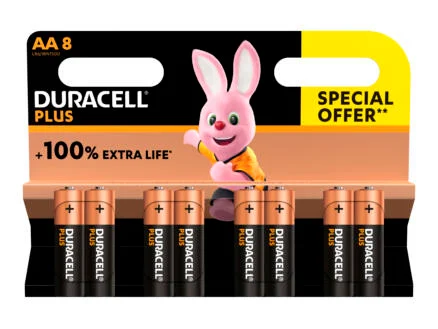 Duracell Plus AA batterij 8 stuks