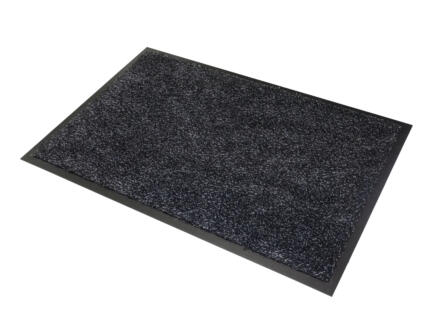 Katoenmat met boord 40x60 cm basalt