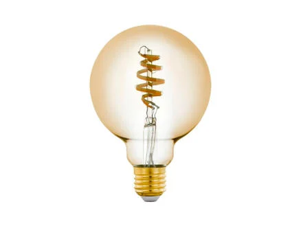 Eglo LED bollamp spiraal filament G95 E27 5W amberglas
