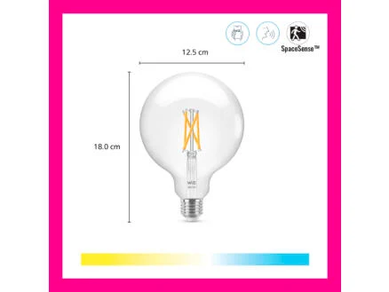 WiZ LED bollamp filament E27 60W dimbaar