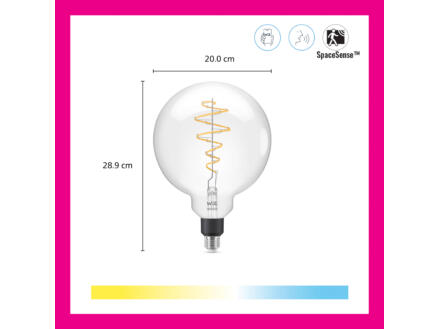 WiZ Giant LED bollamp filament E27 40W dimbaar