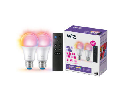 WiZ RGBW LED peerlamp E27 60W dimbaar 2 stuks