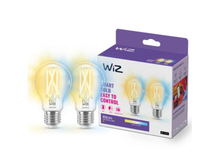 WiZ ampoule LED poire filament E27 60W dimmable 2 piÃ¨ces
