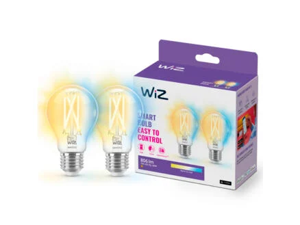 WiZ LED peerlamp filament E27 60W dimbaar 2 stuks