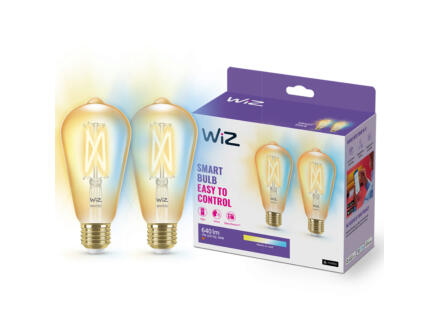 WiZ LED Edison-lamp filament E27 50W dimbaar 2 stuks