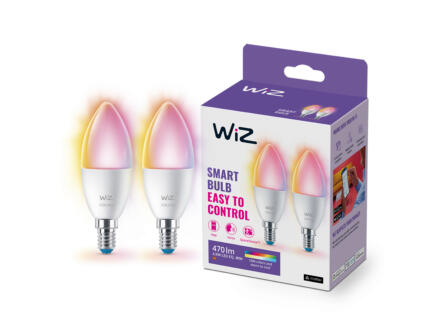 WiZ RGB ampoule LED flamme E14 40W dimmable 2 piÃ¨ces