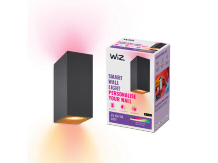WiZ LED wandlamp GU10 2x5 W zwart