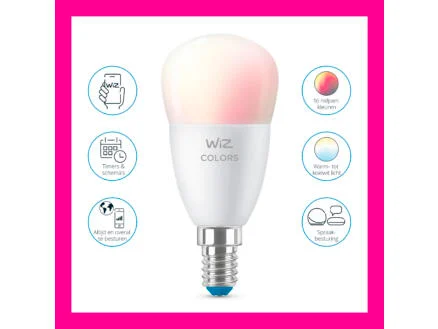 WiZ LED kogellamp E14 40W dimbaar wit en gekleurd