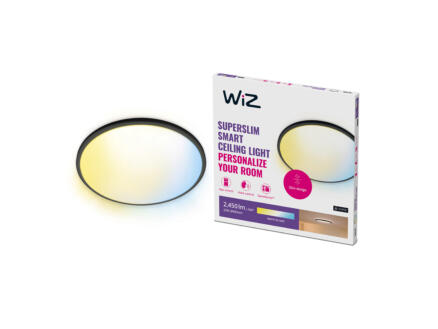 WiZ SuperSlim plafonnier LED rond 22W noir