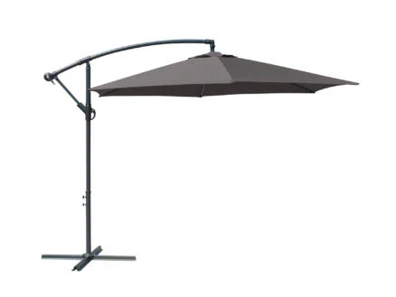 Garden Plus parasol dÃ©portÃ© 3m 6 baleines gris + pied